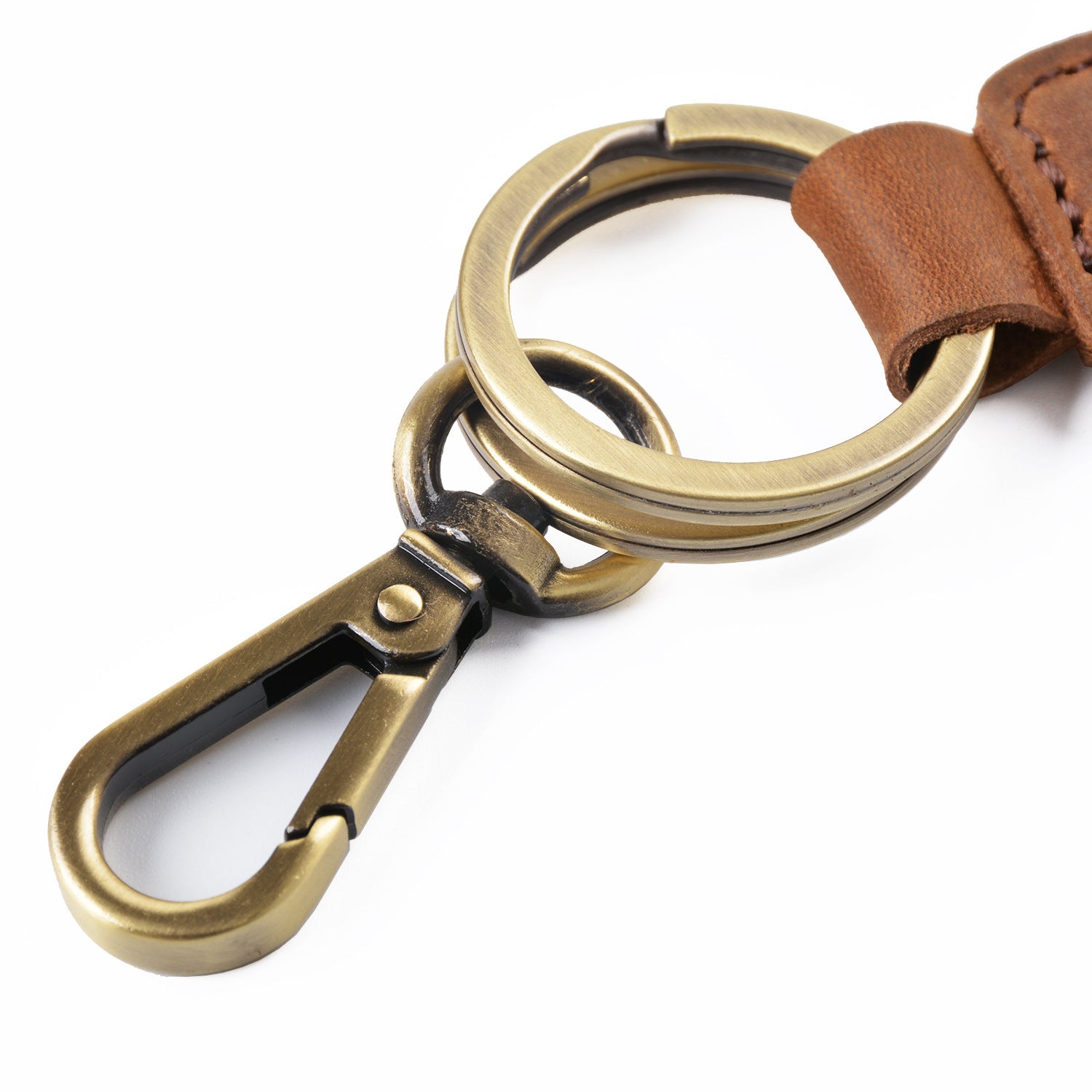 Wholesale Handmade Vintage Cowhide Bronze Car Keychain